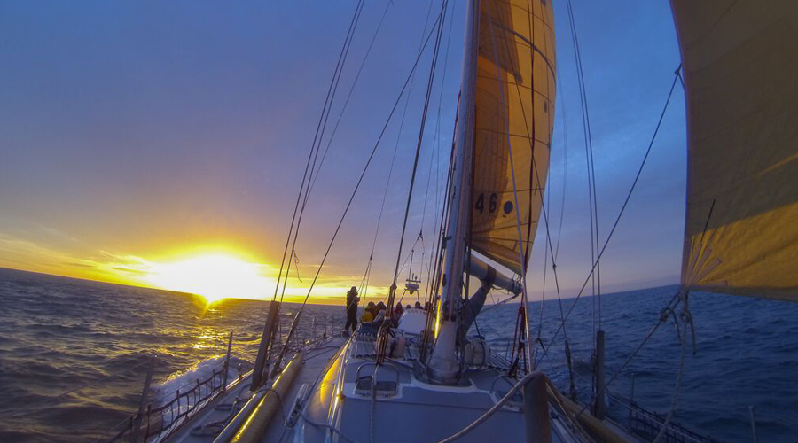 Ocean sailing means great sunrises and sunsets